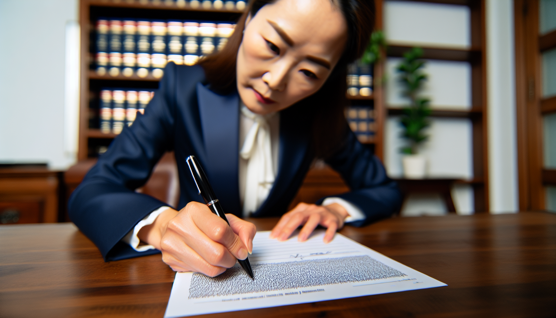 An image of a person filling out a trademark registration application