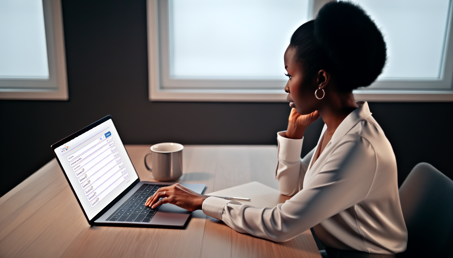 An image of a person using a laptop to conduct a trademark search