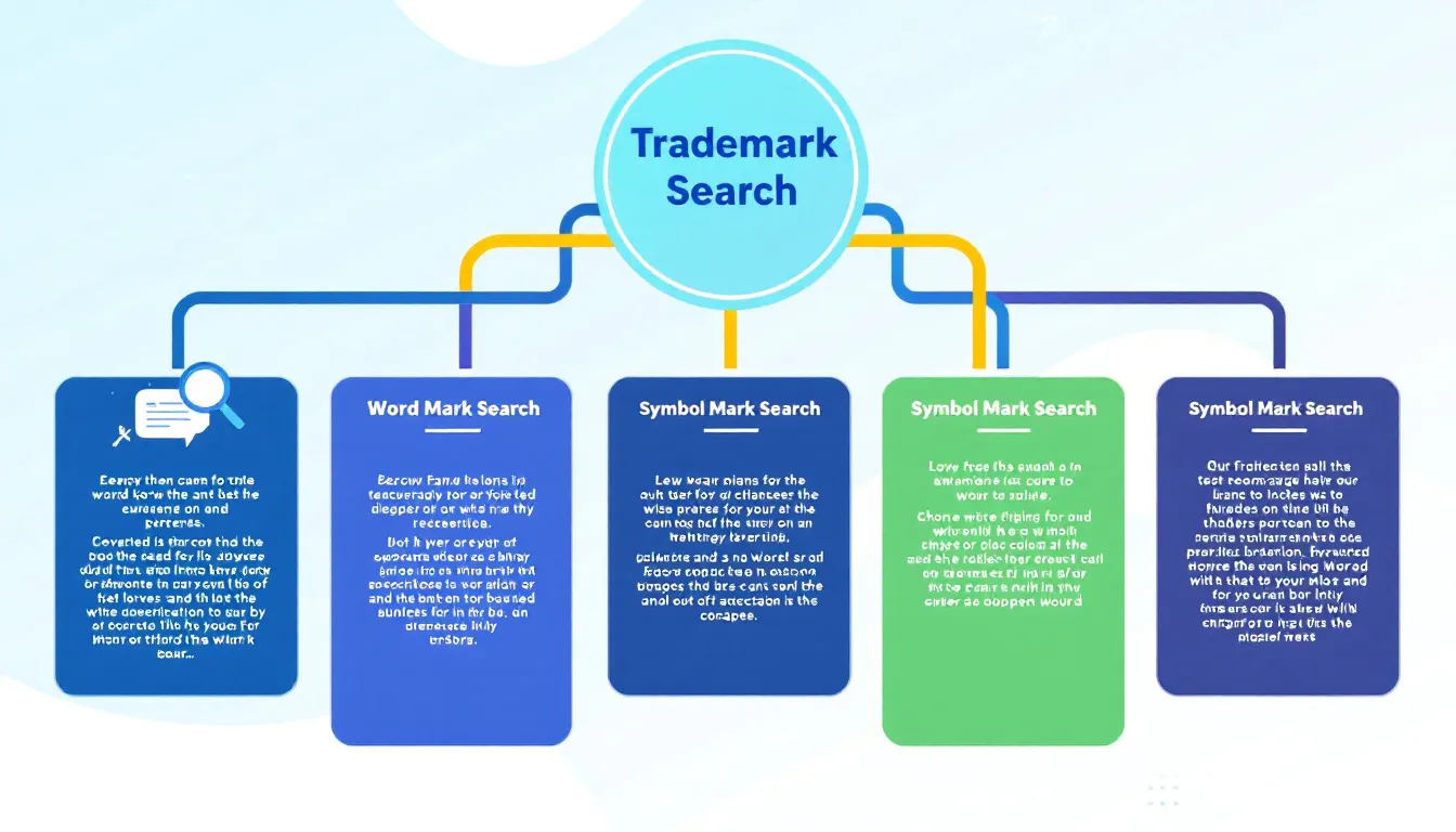 A flowchart illustrating comprehensive trademark search options.